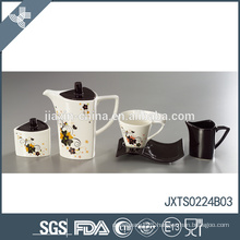 Modern unique flower decal design tea set eco-friendly turkish tea pot